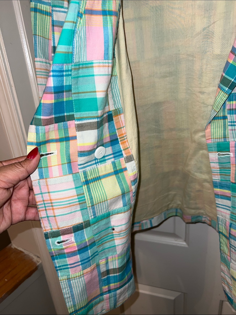 Talbots Madras Jacket Plus Size - Picture 6 of 10